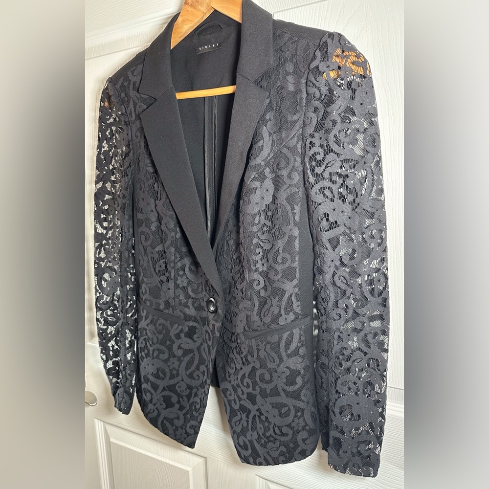 Sisley Black Lace Blazer Small - Picture 3 of 15